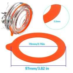 Guarnizione in silicone per barattolo ermetico: 76 mm interno, 97 mm esterno