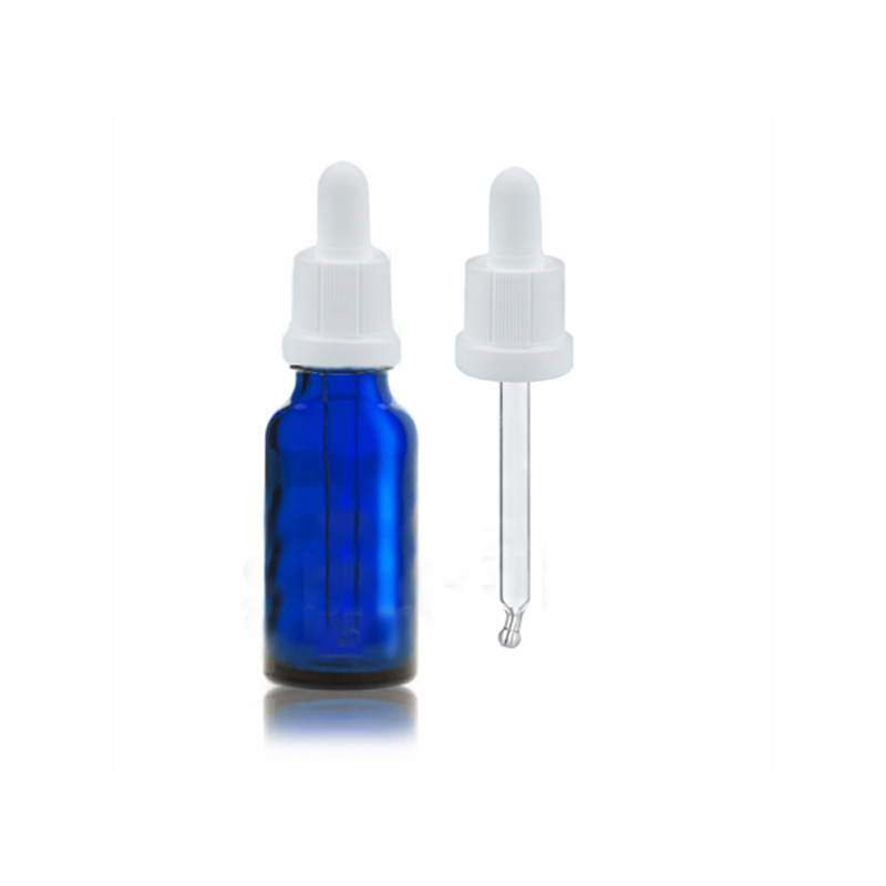 FLACONE VETRO CON CONTAGOCCE 30ML BLU FLACONE VETRO CON CONTAGOCCE 30ML BLU