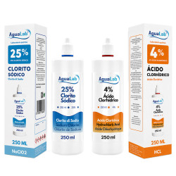 Kit Agualab clorito di sodio 25% e acido cloridrico 4% da 250 ml